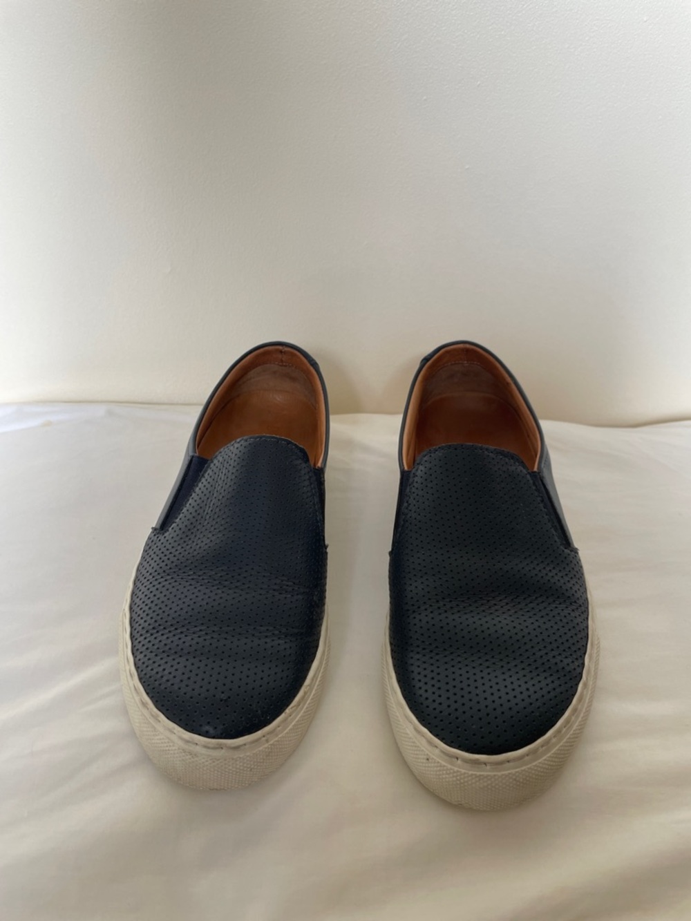 Women’s Navy Perforated Slip-On Sneakers